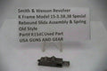 Smith & Wesson revolver K Frame Model 12 .38 Special rebound slide assembly & spring on a white background with text label.