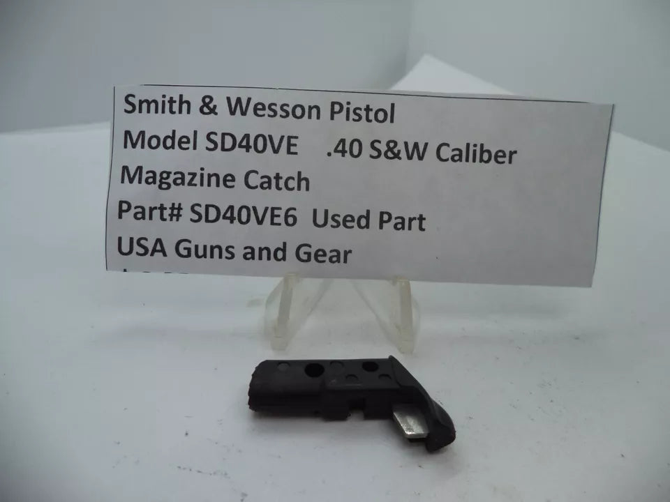 Smith & Wesson SD40 VE Pistol Magazine Catch .40 S&W, Part# SD40VE6