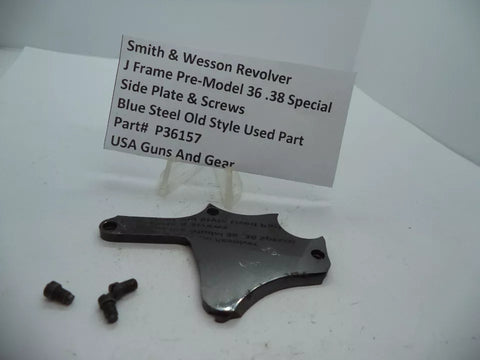 P36157 Smith & Wesson J Frame Pre Model 36 Side Plate & Screws .38 Special