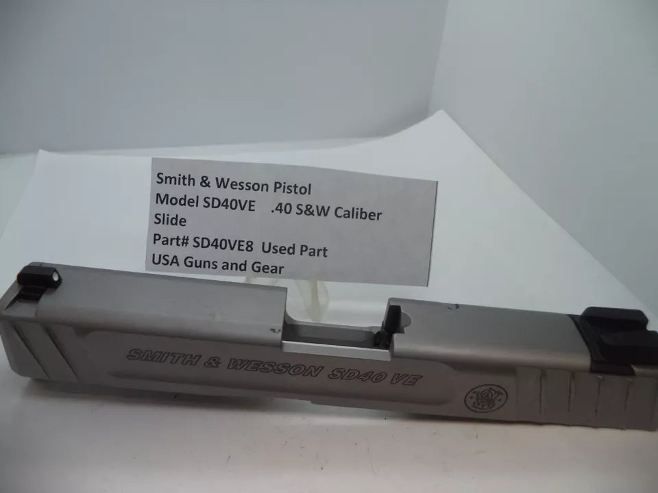 Smith & Wesson SD40 VE Slide Assembly - .40 S&W Stainless Steel (Part# SD40VE8) - Factory OEM Used