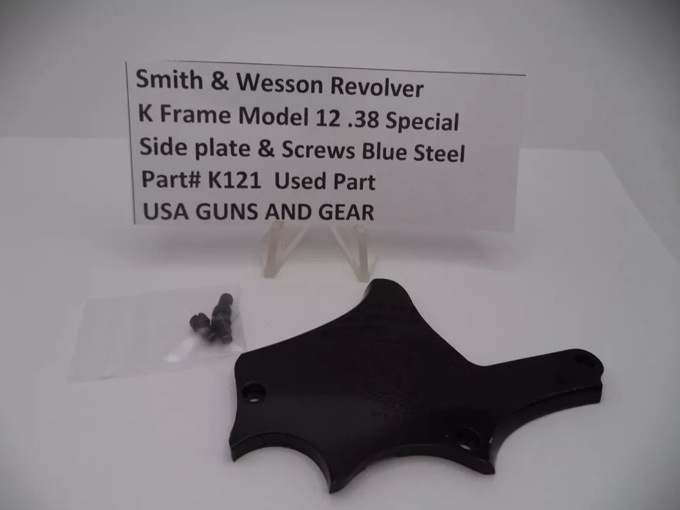 K121 S&W K Frame Model 12 Side Plate & Screws Blue Steel .38 Special