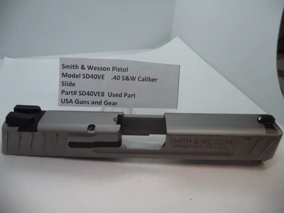Smith & Wesson SD40 VE Slide Assembly - .40 S&W Stainless Steel (Part# SD40VE8) - Factory OEM Used