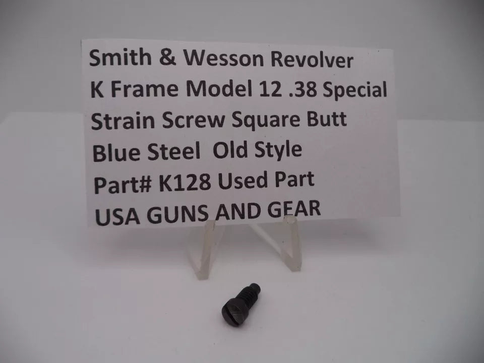 K128 S&W K Frame Model 12 Strain Screw Square Butt Blue Steel .38 SPL