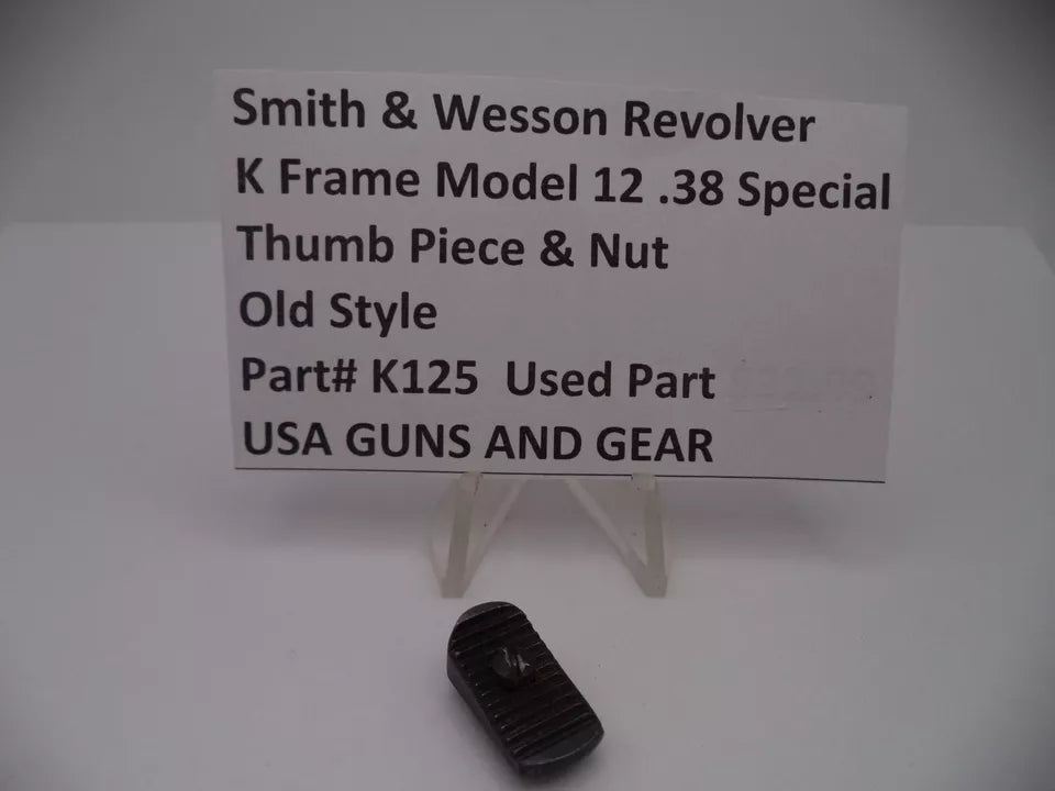 Smith & Wesson K Frame Model 12 Thumb Piece & Nut, Blue Steel, .38 Special – Part# K125