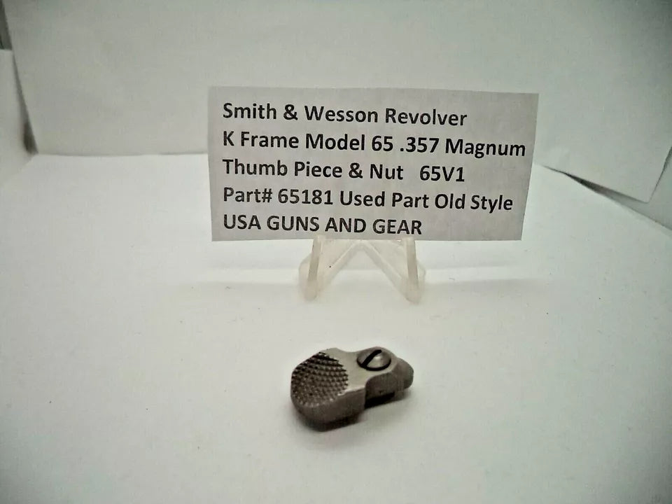 65181 S&W K Frame Model 65 Thumb Piece & Nut Stainless  .357 Magnum