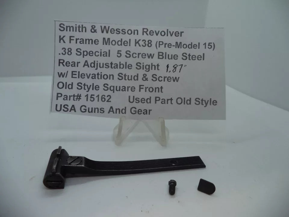 S&W K Frame Model K38 Pre-Model 15 Elevation Stud & Screw Square Front .38 Special – Part# 15162