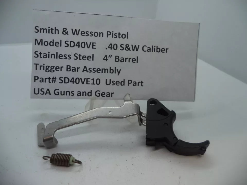 Smith & Wesson SD40 VE Trigger Bar Assembly - .40 S&W 4" Barrel - OEM Factory Part SD40VE10