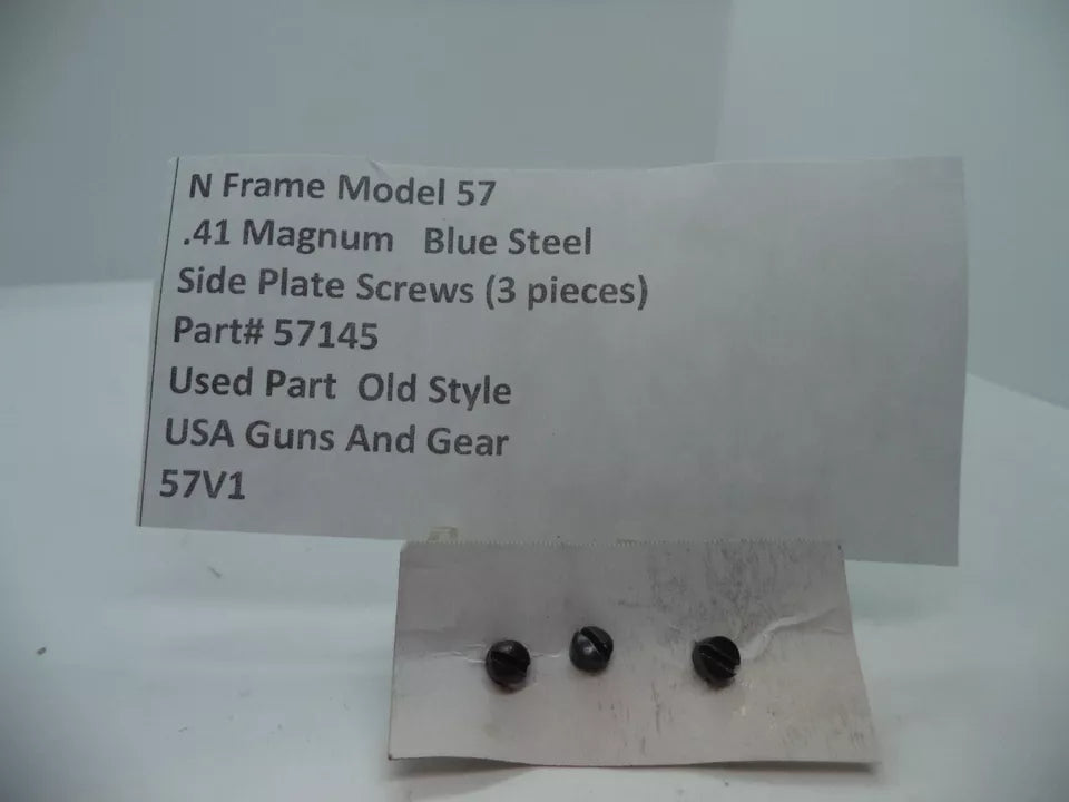 57145 S&W N Frame Model 57 Side Plate Screws (3 Pieces) Blue .41 Magnum Used