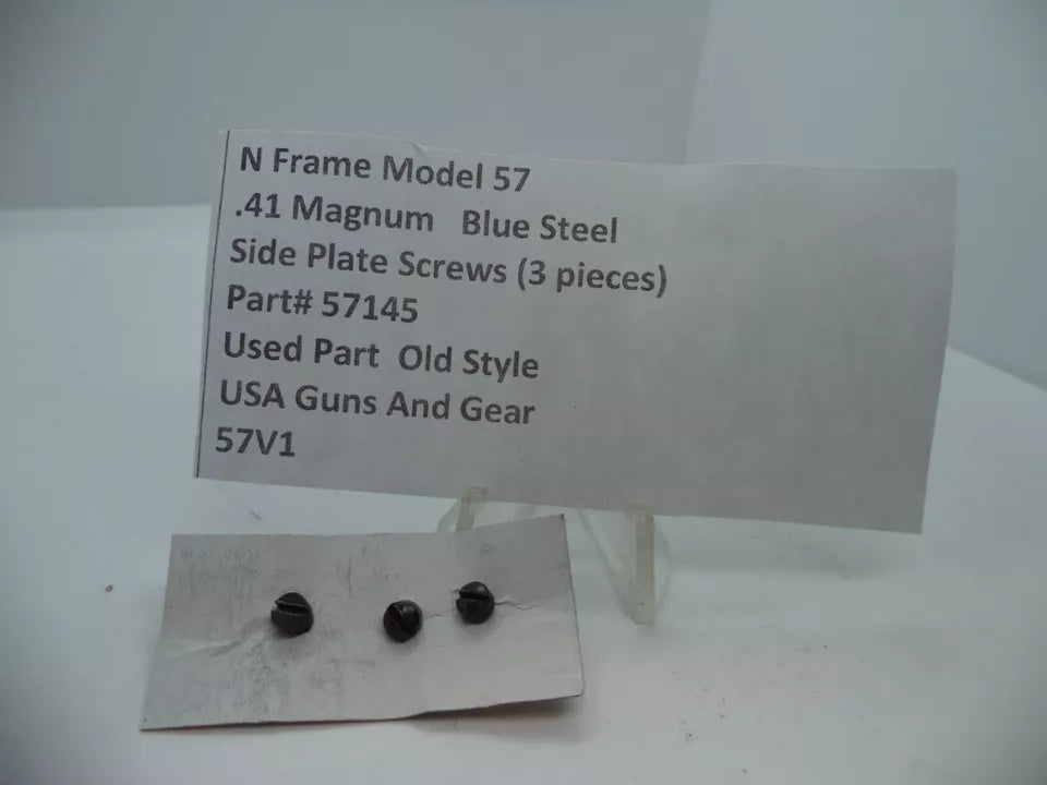 57145 S&W N Frame Model 57 Side Plate Screws (3 Pieces) Blue .41 Magnum Used