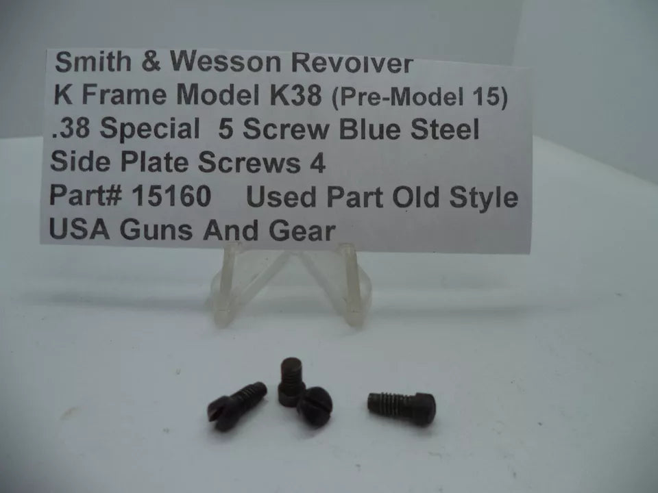 15160 S&W K Frame Model K38 (Pre-Model 15) 5 Screw  Side Plate Screws (4)