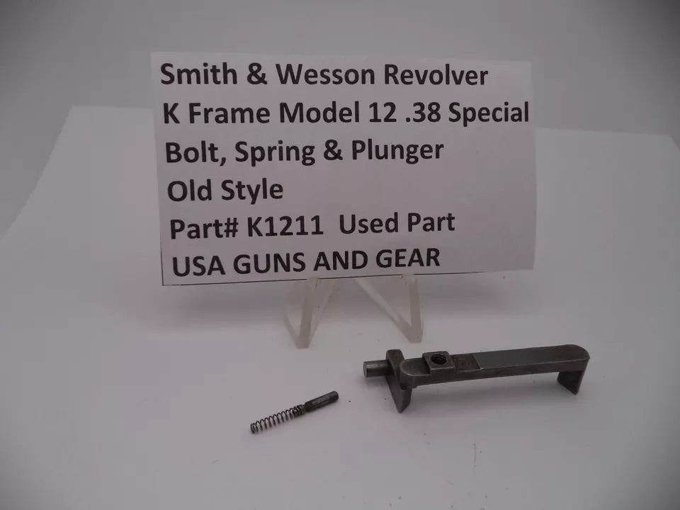 K1211 Smith & Wesson K Frame Model 12 Bolt, Spring & Plunger .38 Special