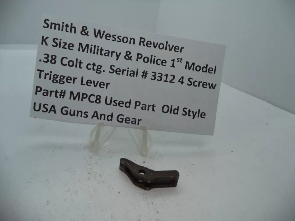 MPC8 S&W K M&P 1st Model  Serial# 3312 4 Screw Trigger Lever.38 Colt ctg.