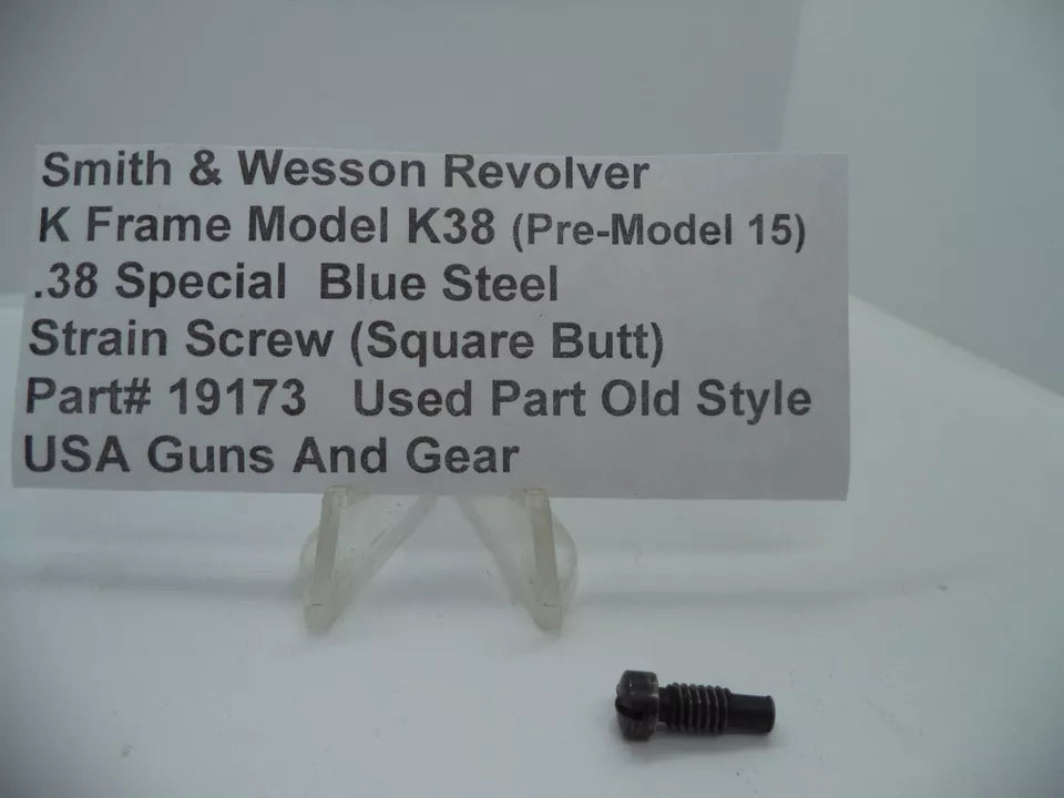 S&W K Frame Model K38 (Pre-Model 15) Strain Screw (Square Butt) .38 SPL 19173