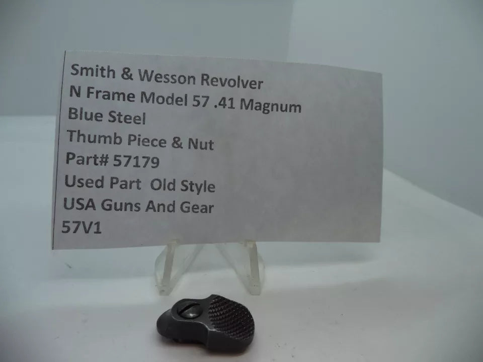 57179 Smith & Wesson N Frame Model 57 Thumb Piece & Nut Blue Steel .41 Magnum Used