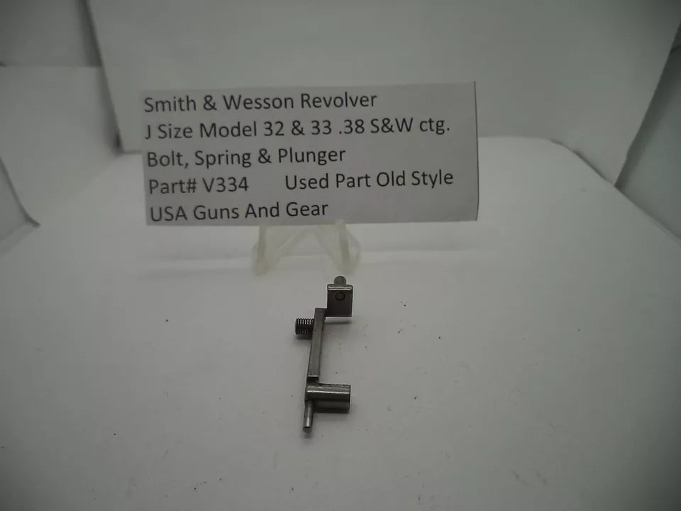V334 S&W J Frame Model 32, 33 Bolt, Spring & Plunger .38 S&W ctg. Used