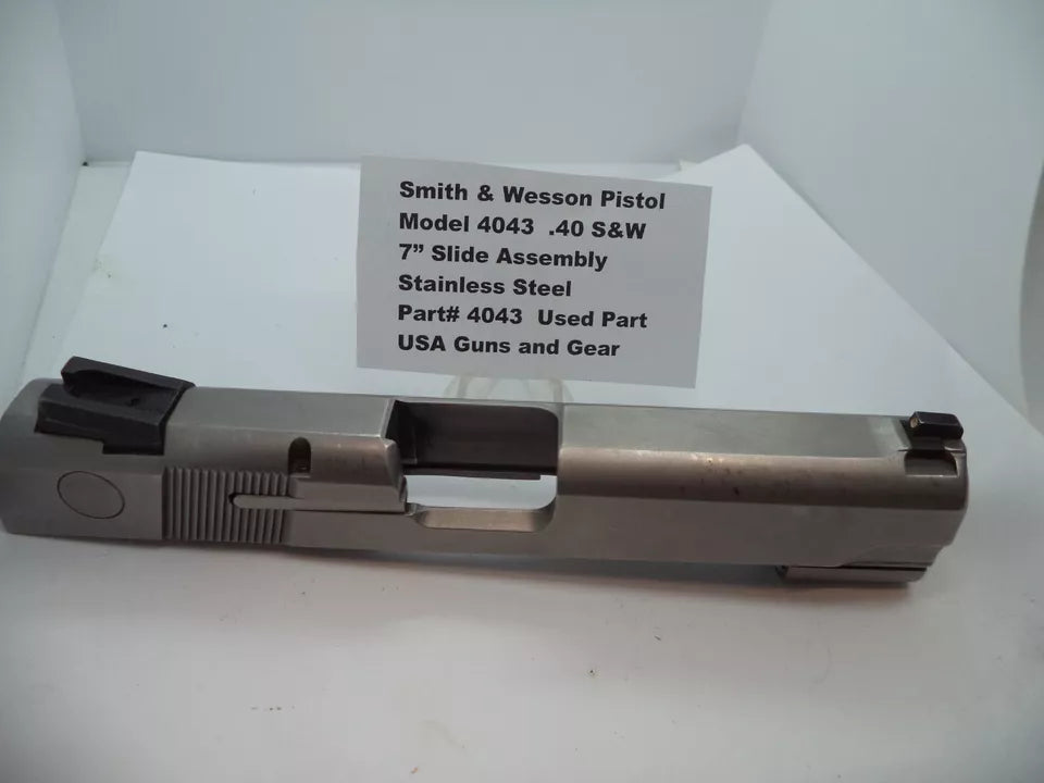 Smith & Wesson Model 4043 Pistol Slide Assembly 7" .40 S&W DAO Stainless Steel Used OEM Part 4043