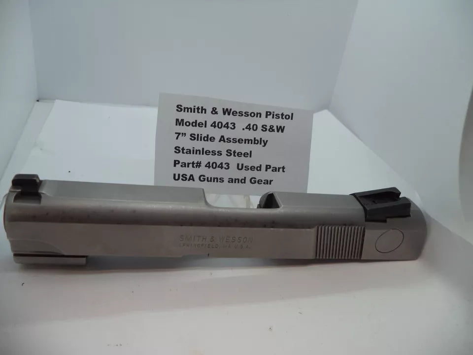 Smith & Wesson Model 4043 Pistol Slide Assembly 7" .40 S&W DAO Stainless Steel Used OEM Part 4043
