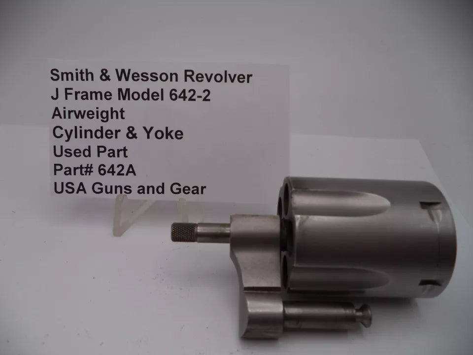 Smith & Wesson J Frame Model 642-2 Airweight Cylinder & Yoke Assembly - Stainless Steel .38 Special +P - Used OEM Part 642A