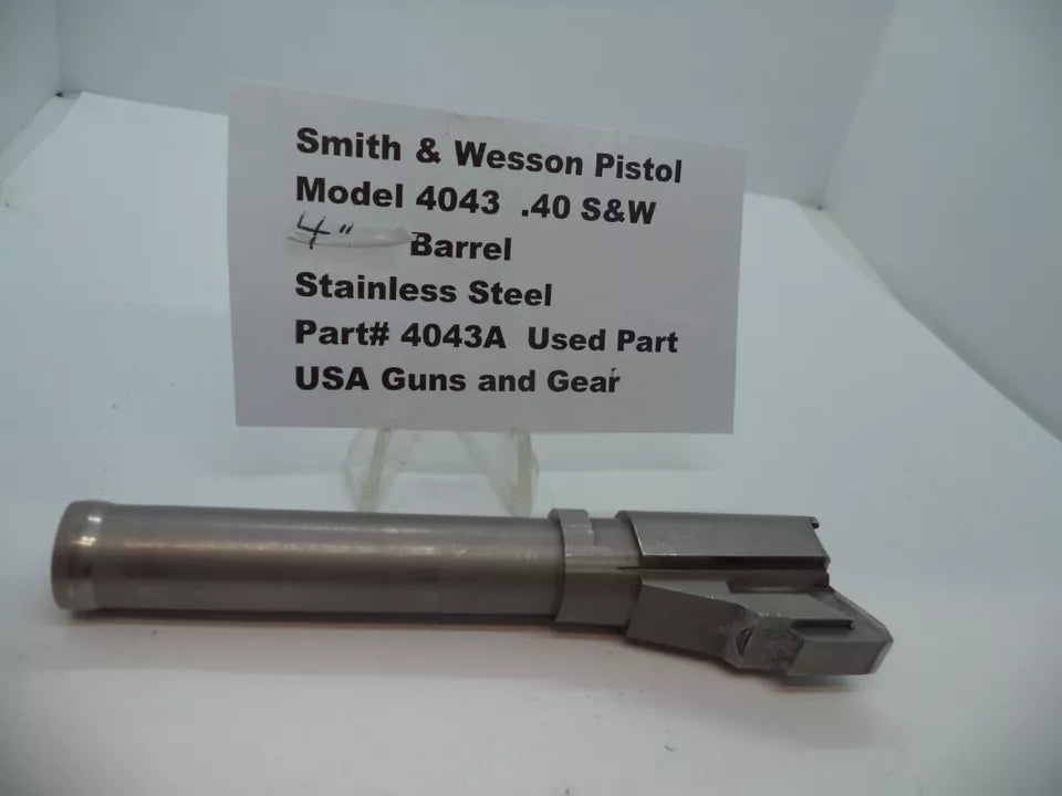 Smith & Wesson Model 4043 Pistol Barrel 4" .40 S&W DAO Stainless Steel Used OEM Part 4043A