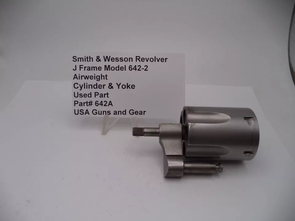 Smith & Wesson J Frame Model 642-2 Airweight Cylinder & Yoke Assembly - Stainless Steel .38 Special +P - Used OEM Part 642A