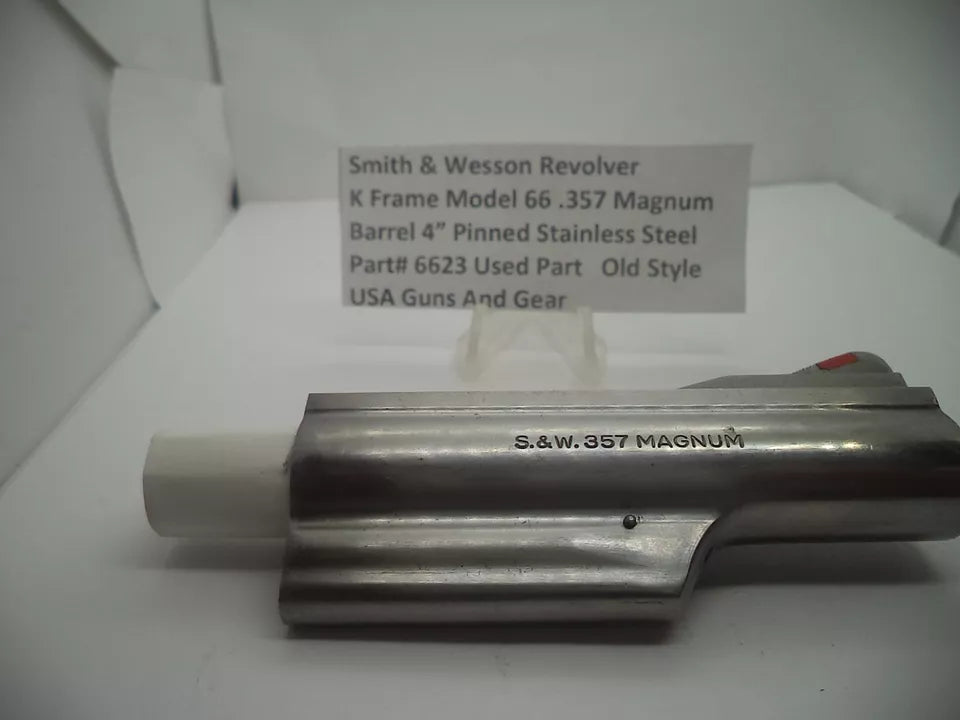 6623 Smith & Wesson K Frame Model 66 Pinned 4" Barrel  .357 Magnum
