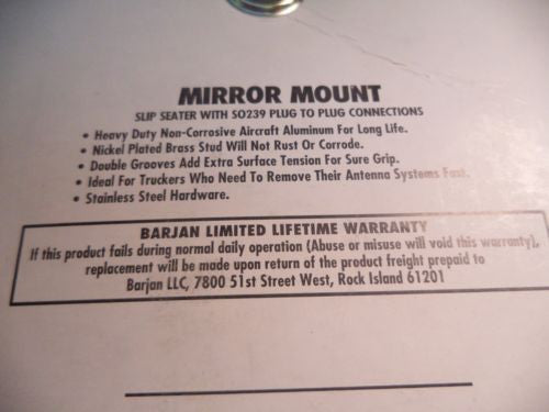 Barjan Mirror Mount CB0040 300-53712 Slip Seater w/50239 plug to plug connection -                                USA Guns And Gear-Your Favorite Gun Parts Store
