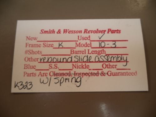 K323 Smith & Wesson Used K Frame Model 10 - 3 Rebound Slide Assembly -                                USA Guns And Gear-Your Favorite Gun Parts Store