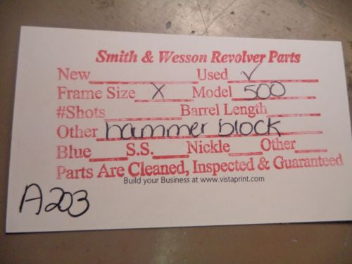 A203 Smith & Wesson Used X Frame Model 500 S.S. Hammer Block -                                USA Guns And Gear-Your Favorite Gun Parts Store