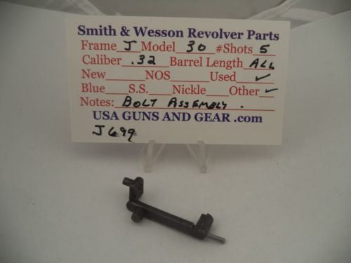 J699 Smith & Wesson Used J Frame Model 30 Bolt Assembly .32 Caliber