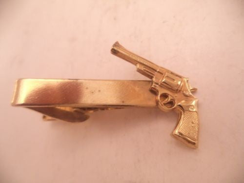 Smith & Wesson Revolver Gun Vintage Men's Tie Clip NOS Gold Tone accessories -                                USA Guns And Gear-Your Favorite Gun Parts Store