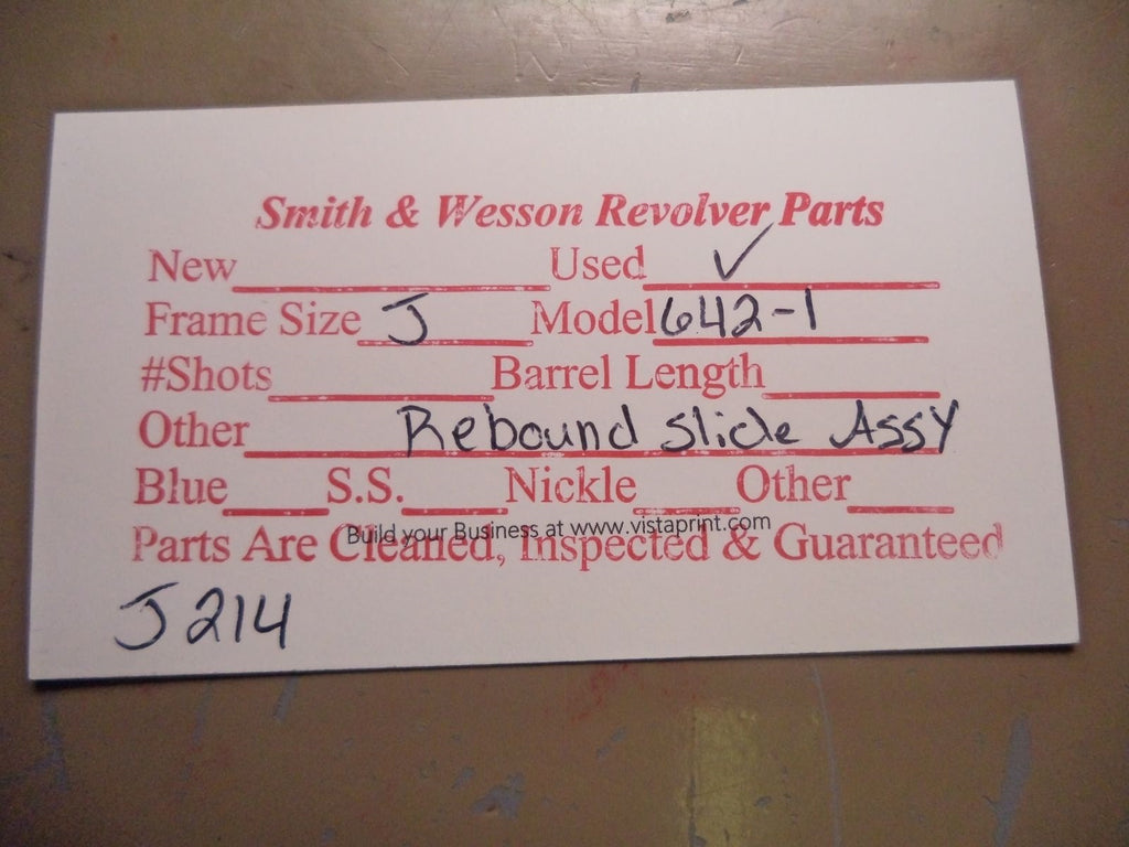 J214 Smith & Wesson J Frame Model 642-1 Used Rebound Slide Assembly