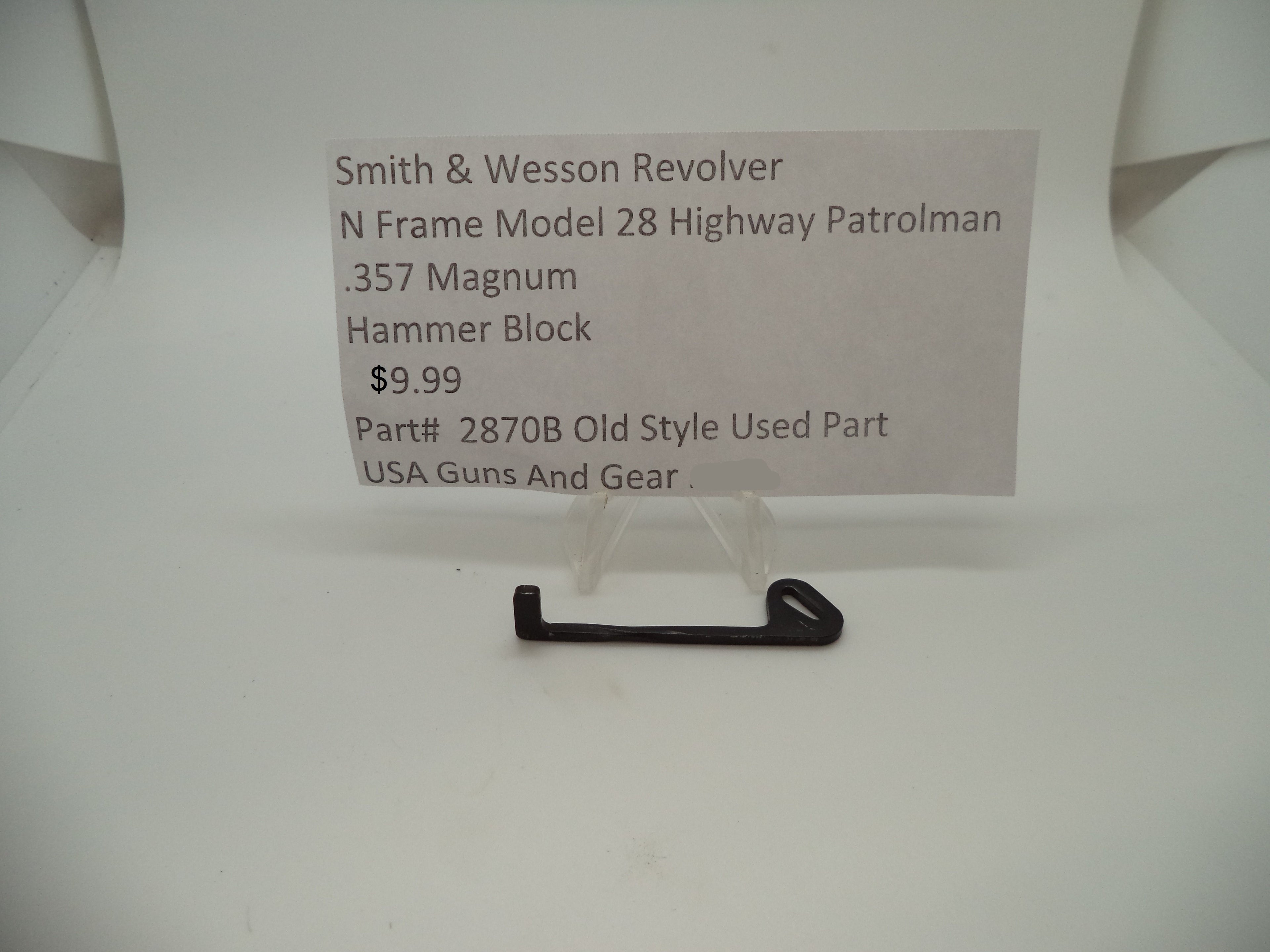 2870B Smith & Wesson N Frame Model 28 Hammer Block .357 Magnum