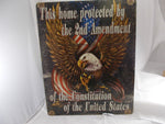 HL002 "This Home Protected by the 2 Amendment" Tin Sign Pistol Gun