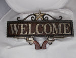 HL007 Double Pistol Resin Welcome Sign