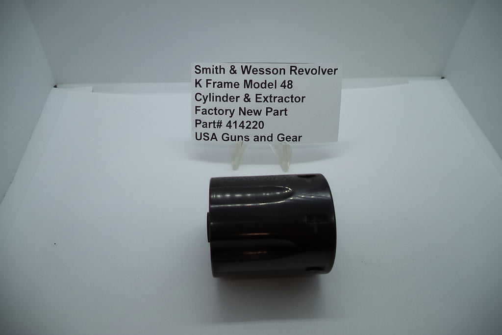 Smith & Wesson K Frame Model 48 Blue Steel Cylinder & Extractor displayed on a white surface with a price tag above it.