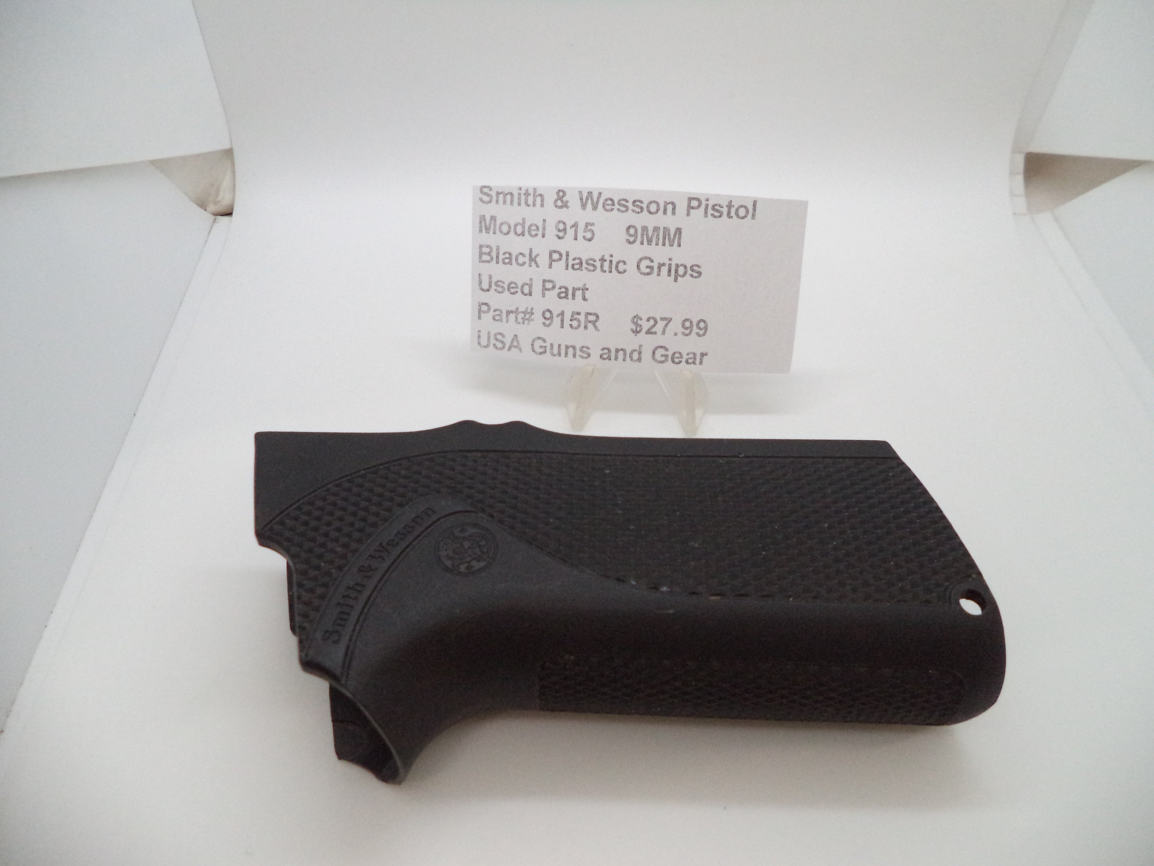 S&W Model 915 Black Plastic Grips 915R - 9mm Used Part