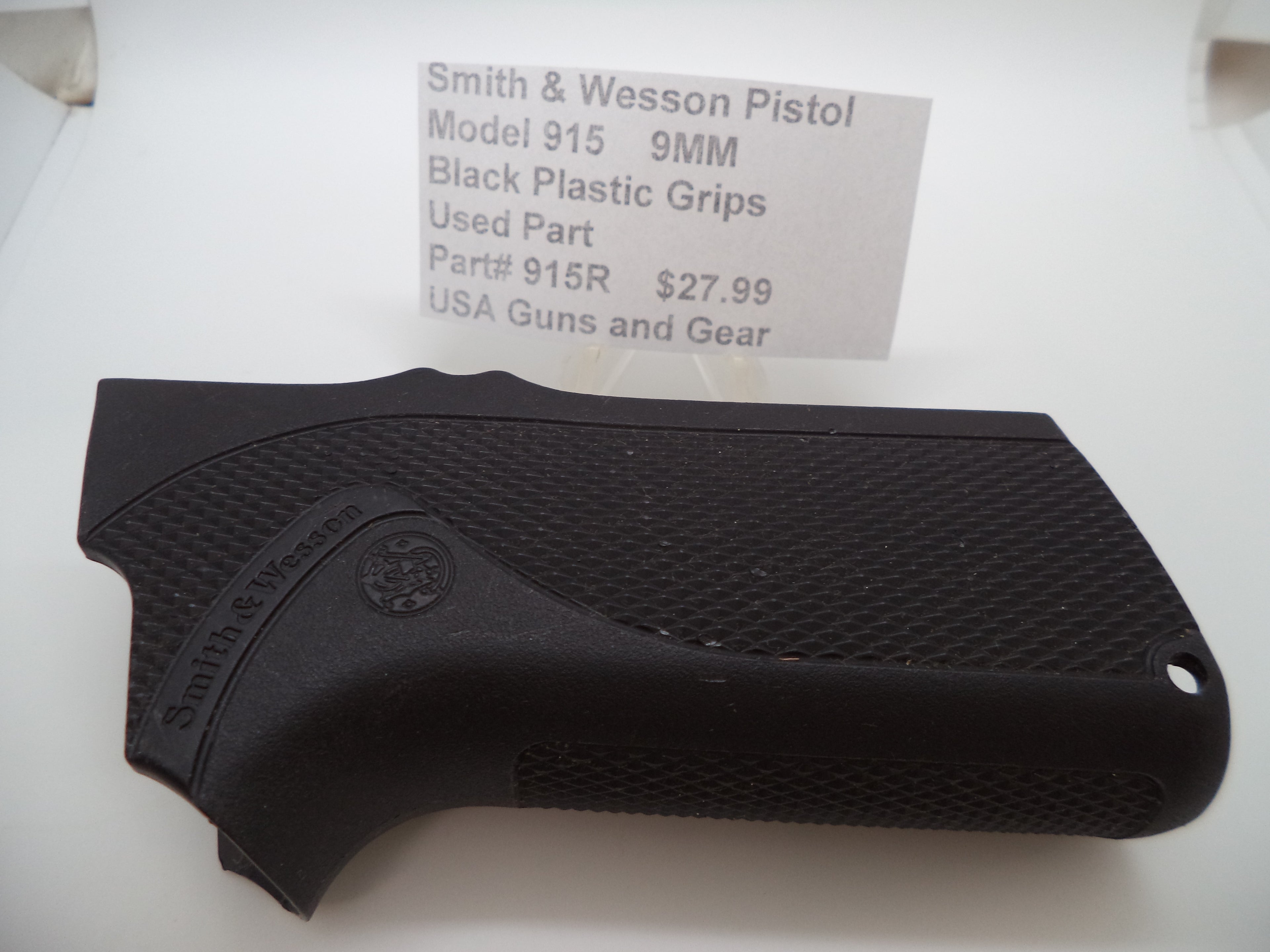S&W Model 915 Black Plastic Grips 915R - 9mm Used Part