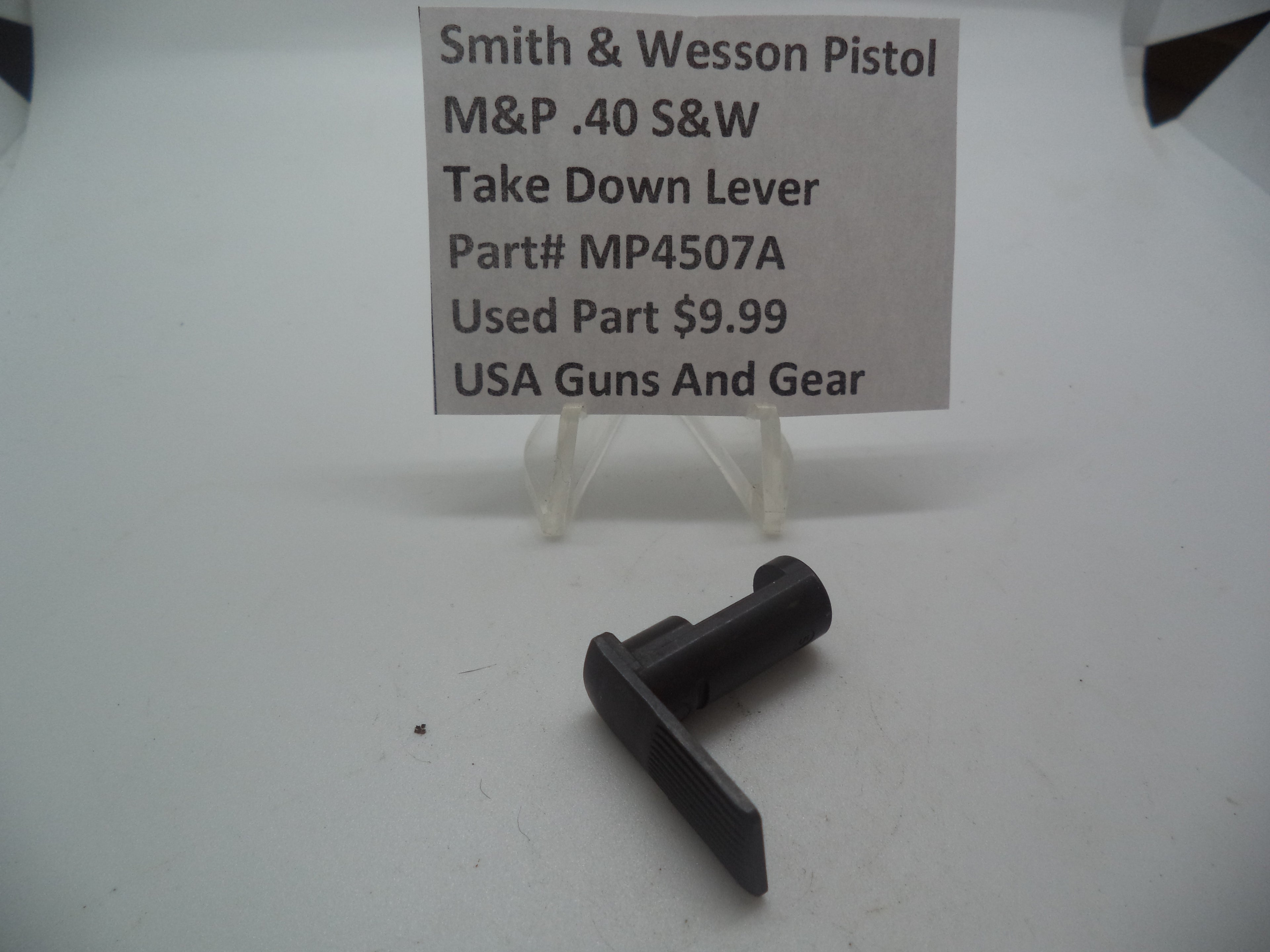 MP4507A Smith & Wesson Pistol M&P 45 Take Down Lever Used Part .45 S&W