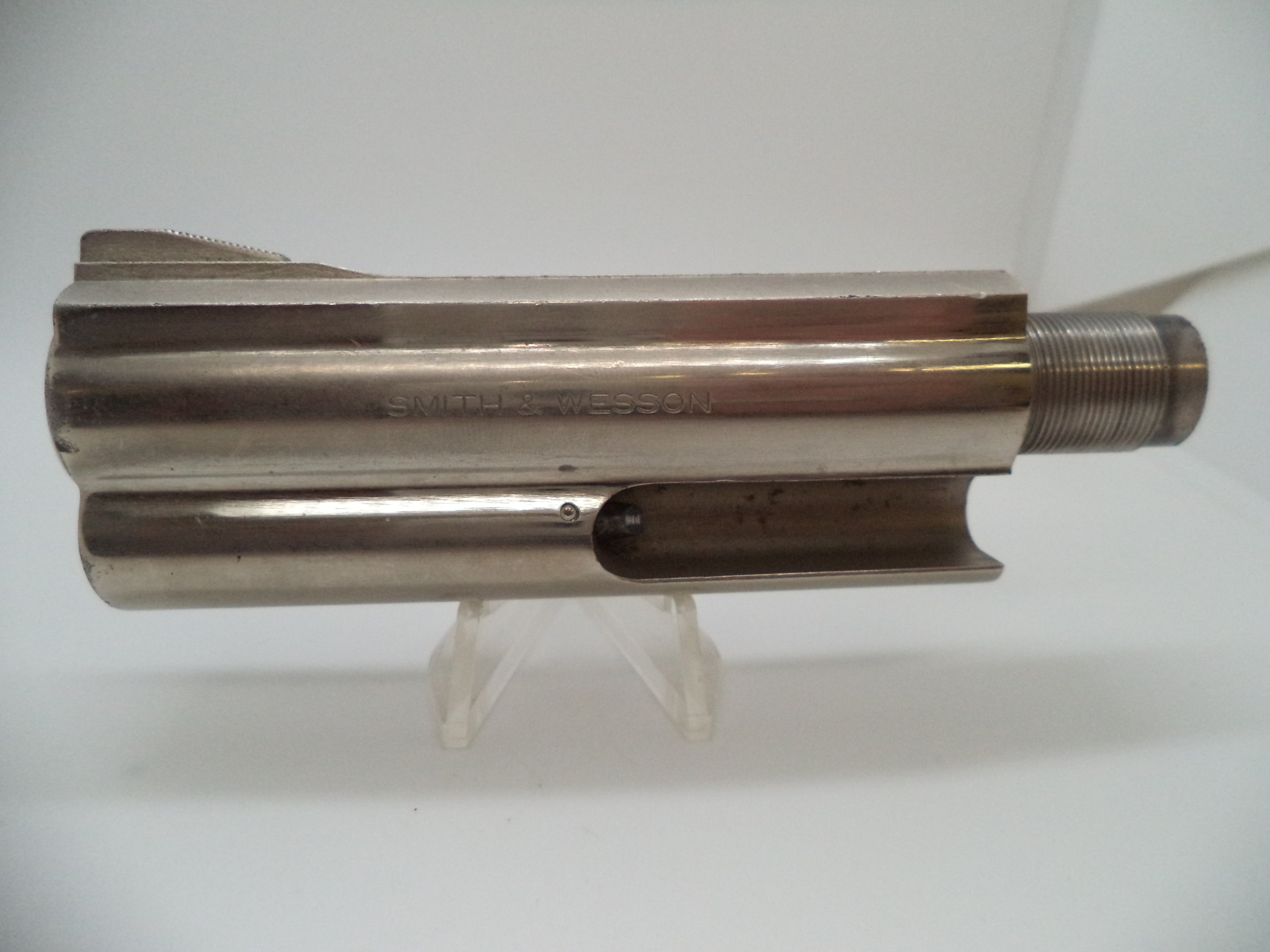 58122 Smith & Wesson L Frame Model 581 Nickel 4" Non-Pinned Barrel Used .357 Mag