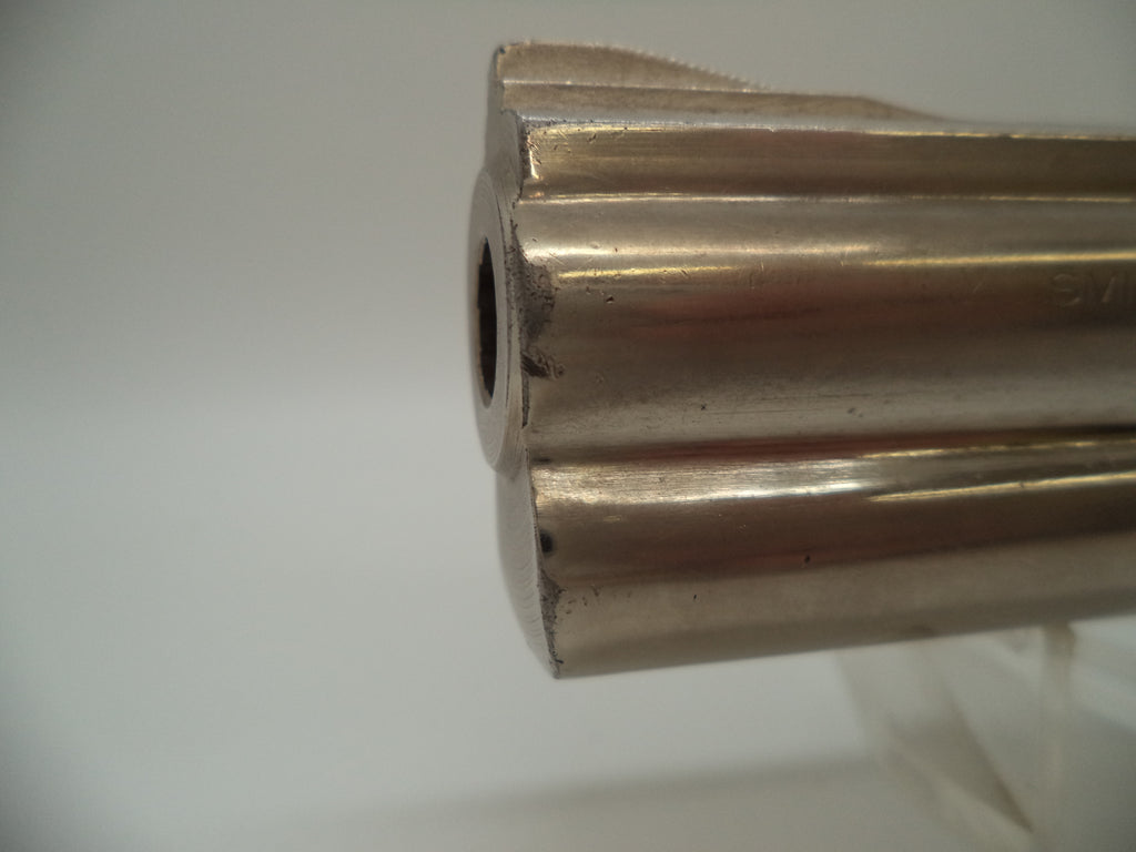 58122 Smith & Wesson L Frame Model 581 Nickel 4" Non-Pinned Barrel Used .357 Mag
