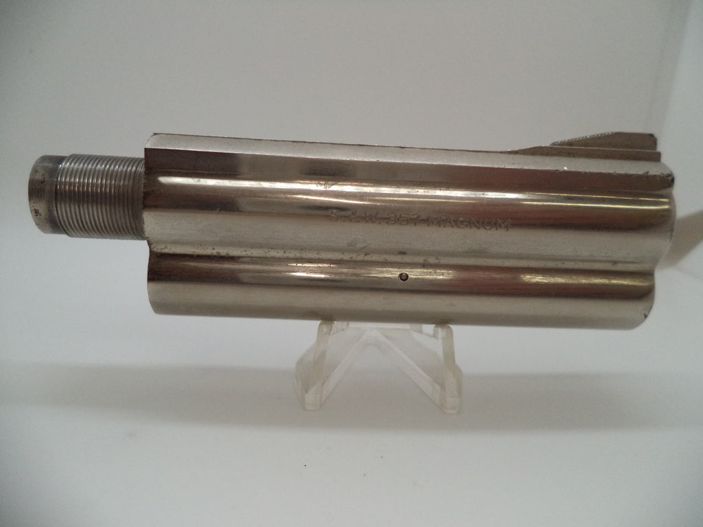 58122 Smith & Wesson L Frame Model 581 Nickel 4" Non-Pinned Barrel Used .357 Mag