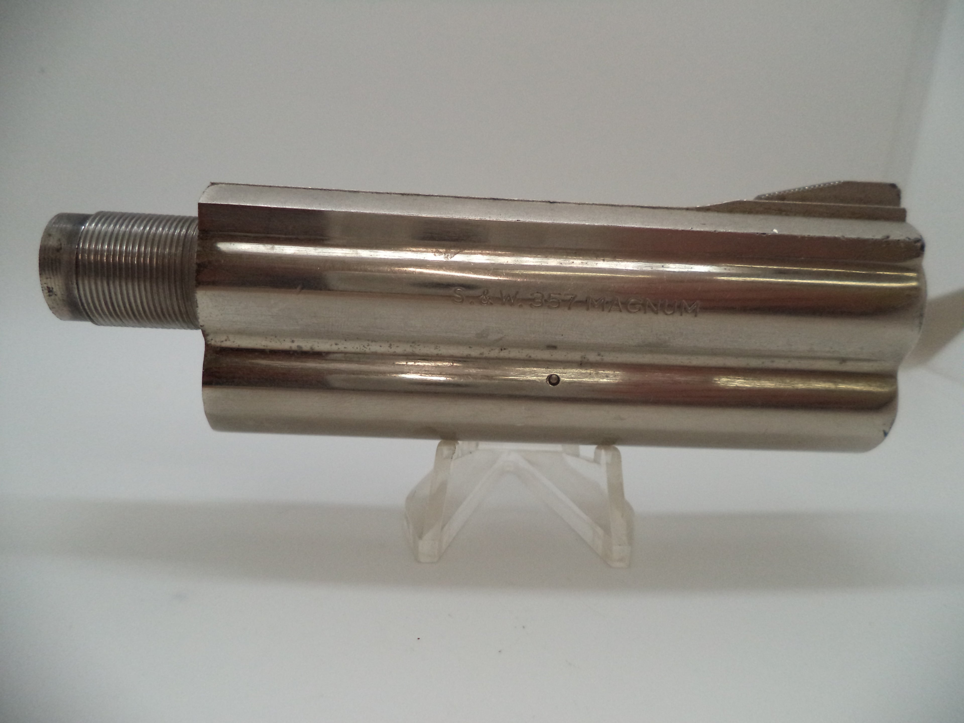 58122 Smith & Wesson L Frame Model 581 Nickel 4" Non-Pinned Barrel Used .357 Mag