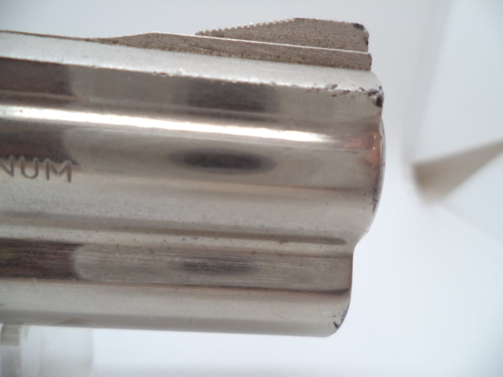 58122 Smith & Wesson L Frame Model 581 Nickel 4" Non-Pinned Barrel Used .357 Mag