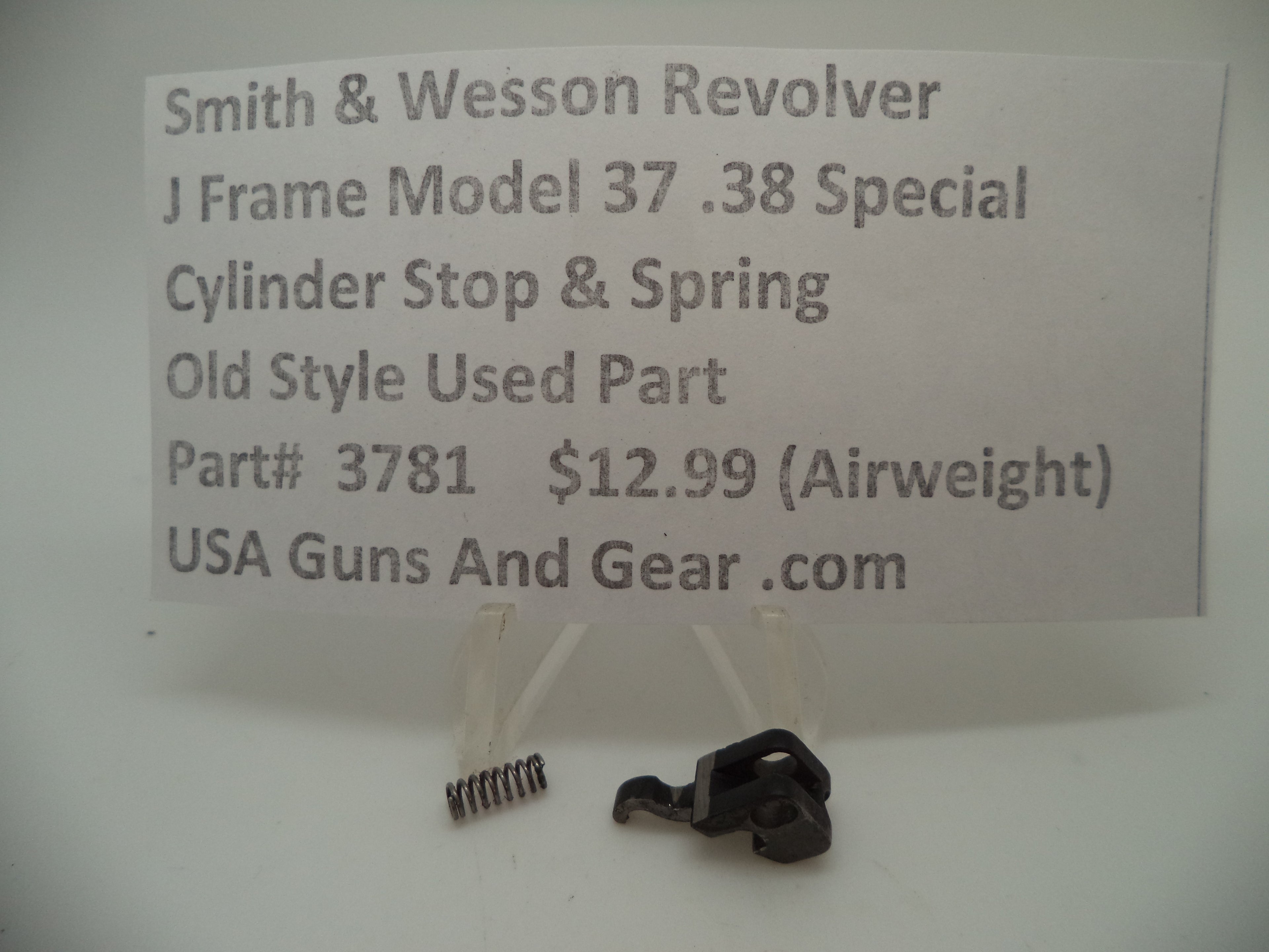 3781 Smith & Wesson Used J Frame Model 37 Airweight Cylinder Stop & Spring