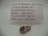 58180 Smith & Wesson L Frame Model 581 Nickel Thumb Piece & Nut Used .357 Mag