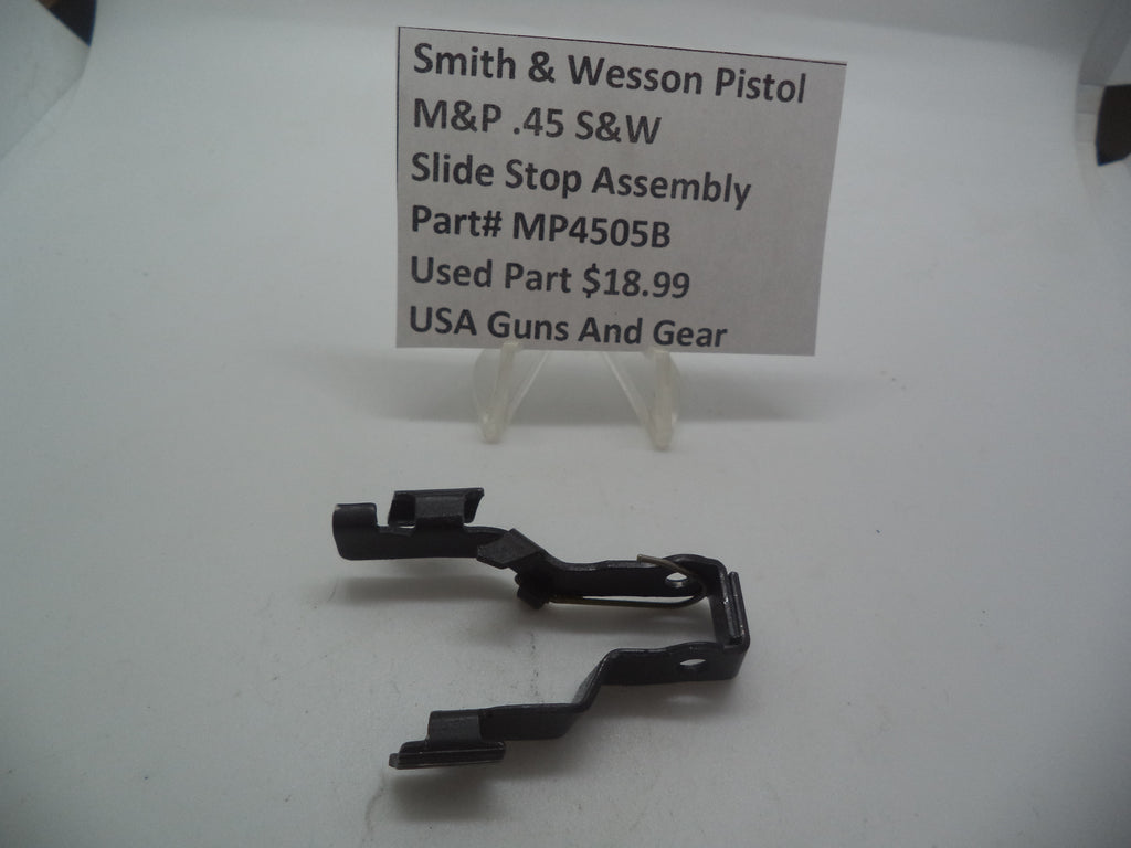 MP4505B Smith & Wesson Pistol M&P 45 Slide Stop Assembly Used Part .45 S&W