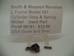 58181 Smith & Wesson L Frame Model 581 Cylinder Stop & Spring Used .357 Mag
