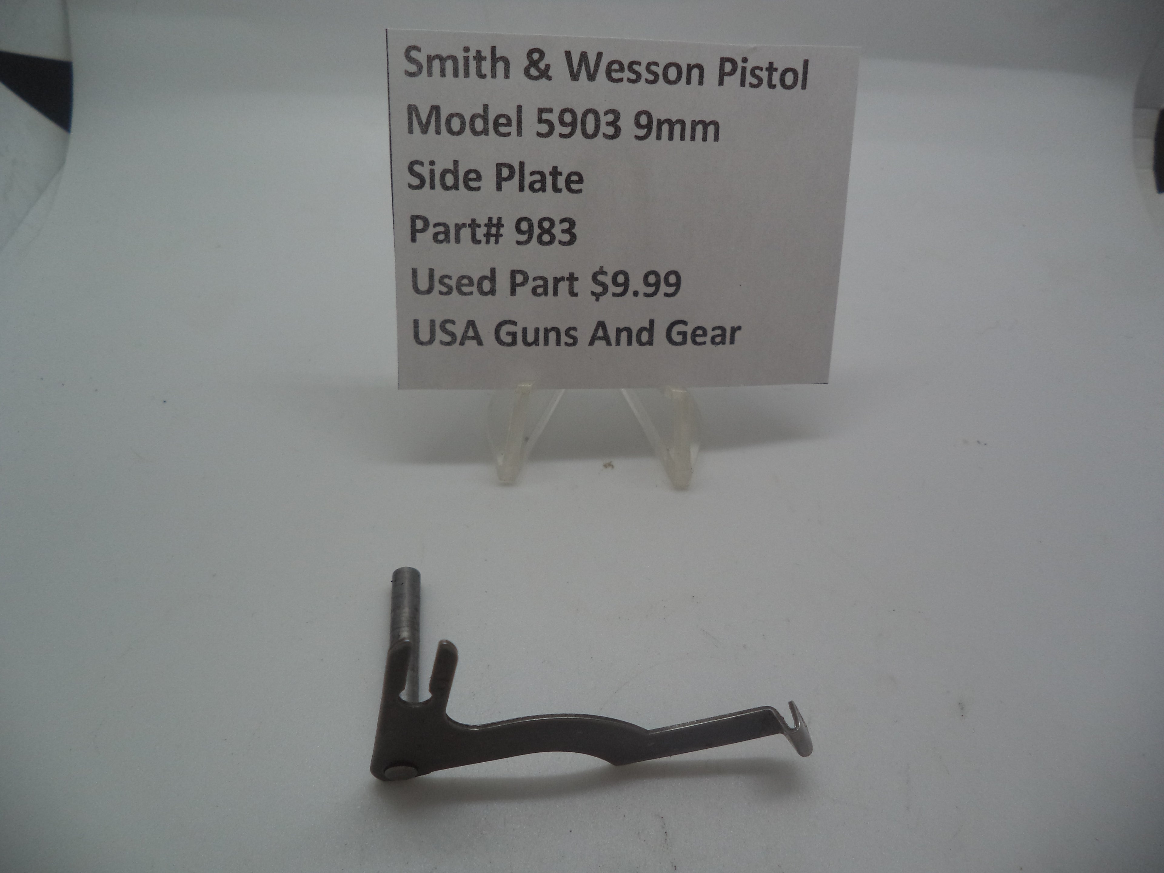 983 Smith & Wesson Model 5903  9mm  Side Plate Used Parts