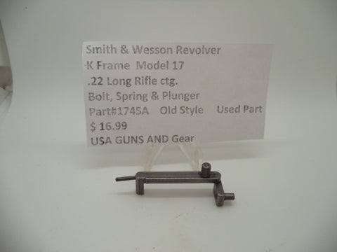 1745A Smith & Wesson K Frame Model 17 Used Bolt Spring & Plunger Old Style