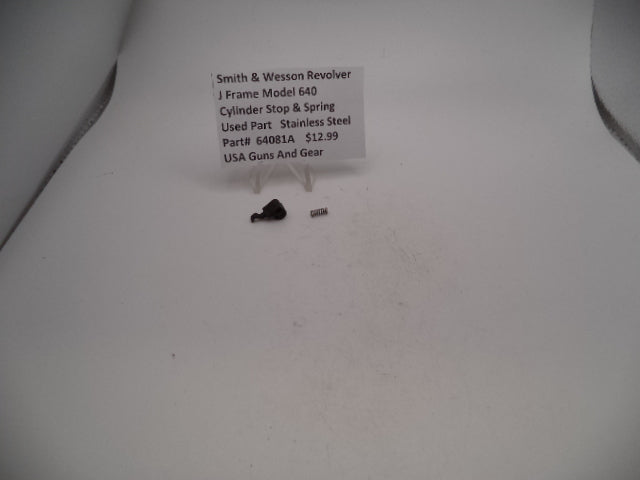 64081A Smith & Wesson J Frame Model 640 Cylinder Stop & Spring Used Part